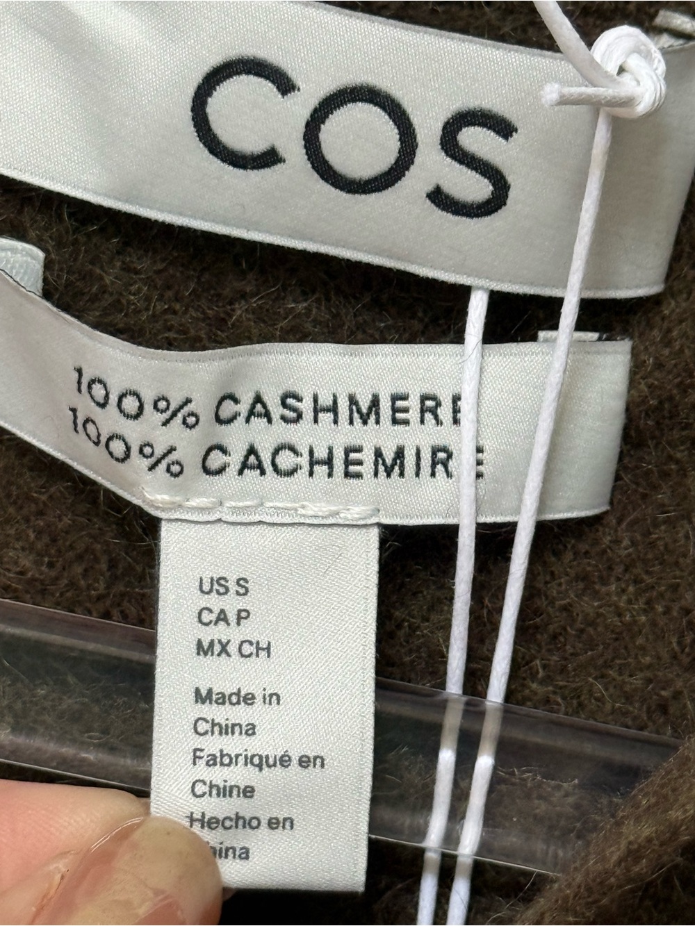 COS Brushed Cashmere Polo Sweater Olive Khaki Size Small - Picture 5 of 6